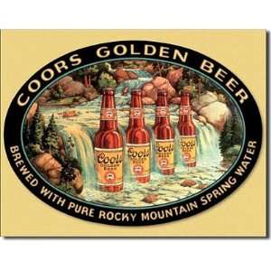    Coors Silver Beer Bottles in Waterfall Tin Sign: Home & Kitchen