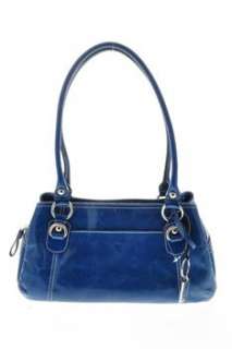 Giani Bernini NEW Leather Satchel Medium Handbag Blue Bag  
