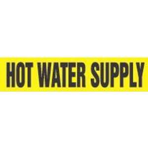 HOT WATER SUPPLY   Self Stick Pipe Markers   outside diameter 8   10