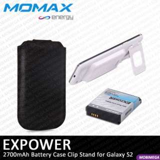 Momax EXPower 2700mAh High Capacity Battery Clip Stand Galaxy S2 SII 