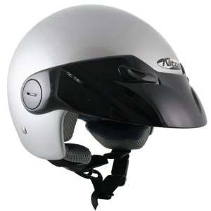  Nitro X518 Silver Open Face Motorcycle Helmet Automotive