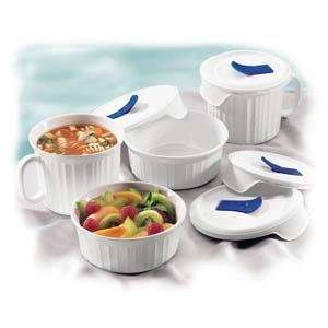  CorningWare 8 Pc French White Mug/Round Set: Kitchen 