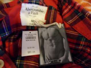 NWT Abercrombie and Fitch South Notch Flannel Red Plaid M  