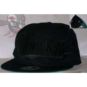  New York All Black Everything Series Snapback Hat Cap 