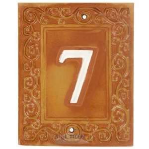   : Swirl house numbers   #7 in brulee & marshmallow: Home Improvement