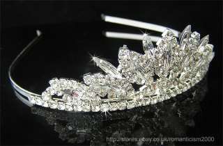 Wedding/Bridal crystal veil tiara crown headband CR063  