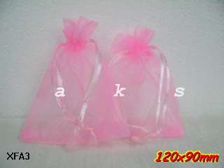 Wedding Jewelry Favor Bags Pink Organza 12x9cm XFA3  
