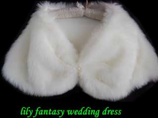   Hot!!! WHITE Faux Fur Stole Shawl Shrug Wrap Bridal Wedding NEW  