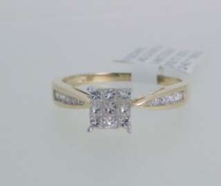 14K Y Gold .40cttw Princess cut Diamond Wedding Engagement Ring  