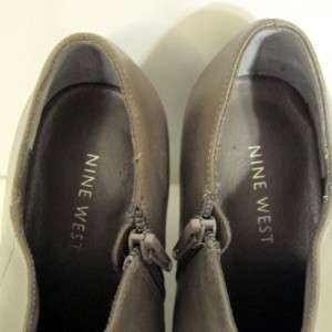 Nine West Acadia Gray Leather Bootie Size 6M  