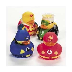  One Dozen (12) Super Hero Rubber Ducky Party Favors Toys & Games