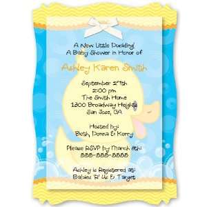  Ducky Duck   Personalized Vellum Overlay Baby Shower 