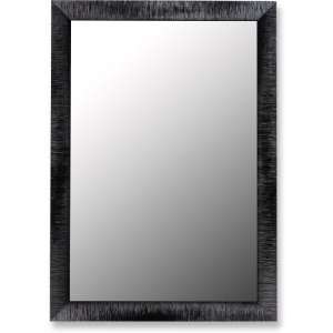  hang wall mirror with glossy black finish with petite ribbed texture 