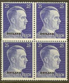 Stamp Germany Ostland Mi 13 Block WWII Nazi NSDAP Reich Adolf Hitler 