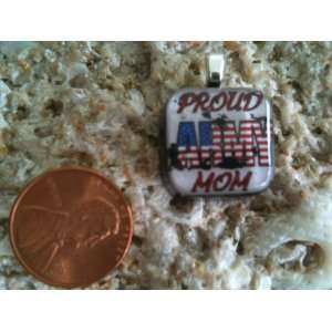  Proud Army Mom Altered Art Handcrafted Resin Pendant (5052 