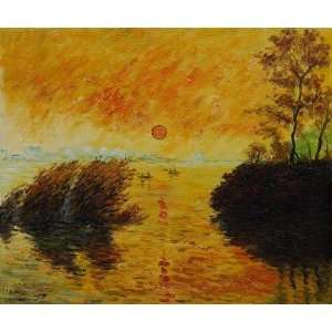    Monet Paintings Le Coucher Du Soleil La Seine