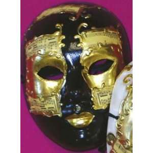   Music Venetian, Masquerade, Mardi Gras Mask Black/Gold Toys & Games