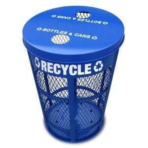 48 Gallon Expanded Metal Recycling Receptacle Heavy Duty Parks and Rec 