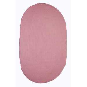  Solid Oval Braided Chenille Rug: Baby