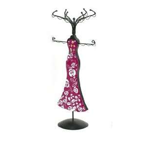 Red Mirrored Dress Jewelry necklace Holder Large Hanger Organizer 