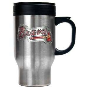 Atlanta Braves Stainless Steel Travel Mug:  Sports 