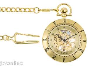   August Steiner Mechanical Gold Tone Pocket Watch ** JTV