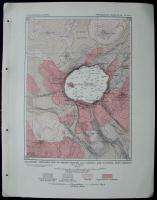 1908 ANTIQUE GEOLOGIC MAP MT MAZAMA CRATER LAKE, OREGON (OR).  