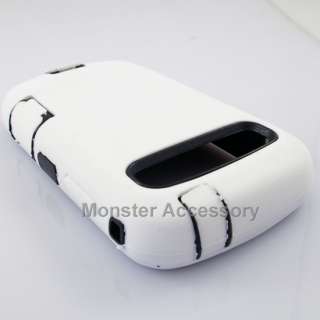 White Double Layer Hard Case Snap On Cover For Samsung Admire  