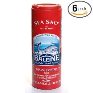 La Baleine Sea Salt Coarse Crystals   Canister, 26.5 Ounce Containers 