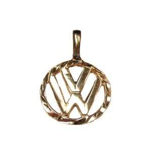  14k Gold Overlay Diamond Cut VW Charm Volks Wagon Jewelry
