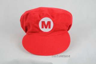   Super Mario Bros Adult Kids Hat Cap Costume M L (Flat Top Taper down