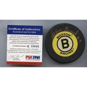 Johnny Bucyk #9 Boston Bruins Autographed Puck PSA/DNA   Autographed 