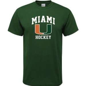   Miami Hurricanes Forest Green Hockey Arch T Shirt