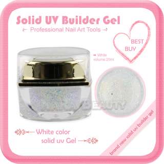 Crystal White Glitter UV Builder Gel Nail Art  