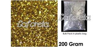 Nail Art Make Up Glitter Powder Dust 200g Gram GOLD #19  