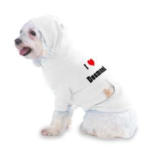  I Love/Heart Desmond Hooded T Shirt for Dog or Cat LARGE 