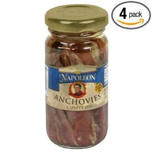 Napoleon Anchovies In Olive Oil, 3.5 Ounce Jar (Pack of 4)