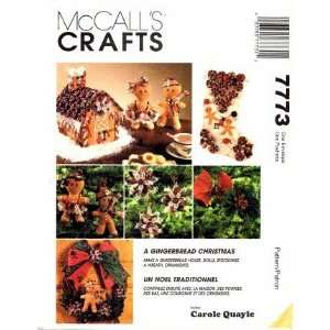  McCalls 7773 Crafts Sewing Pattern Gingerbread House 