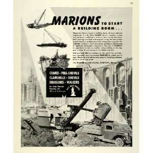  1944 Ad Marion Steam Shovel Co Ohio Dragline Excavator 