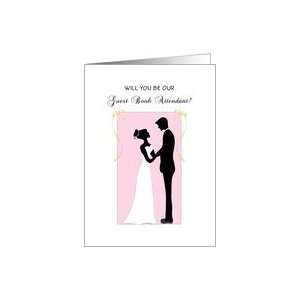 Will You Be Our Guest Book Attendant Invitation Bride Groom Silhouette 