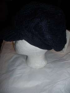 NEW UGG AUSTRALIA Wool Oversized Newsboy Cable Stitch Cap Hat,Navy 