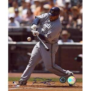  Prince Fielder Milwaukee Brewers   Swing   Autographed 