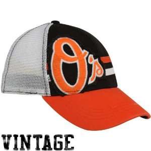 New Era Baltimore Orioles Black Orange Deuce Vintage 39THIRTY Mesh 