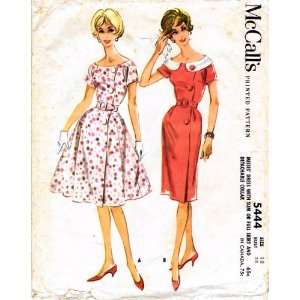 McCalls 5444 Vintage Sewing Pattern Womens Slim or Full Skirt Dress 