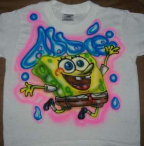 Custom Airbrushed Spongebob child Tshirt Airbrush  