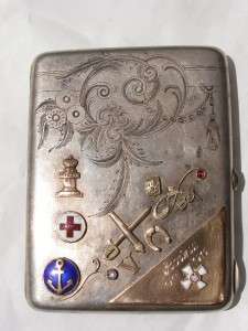 WWI Imperial Russian silver,gold&enamel cigarette case  