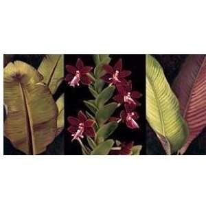  Red Orchids and Palm Leaves    Print