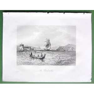   Sea of Marmara   VINATGE Antique Print Steel Engraving by WH Bartlett