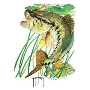  Guy Harvey Large Mouth Bass Decal WHITE