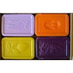   Grape, Lavender, Citron & Honey Orange Soap Set 4 X 5.3 Oz. From Italy